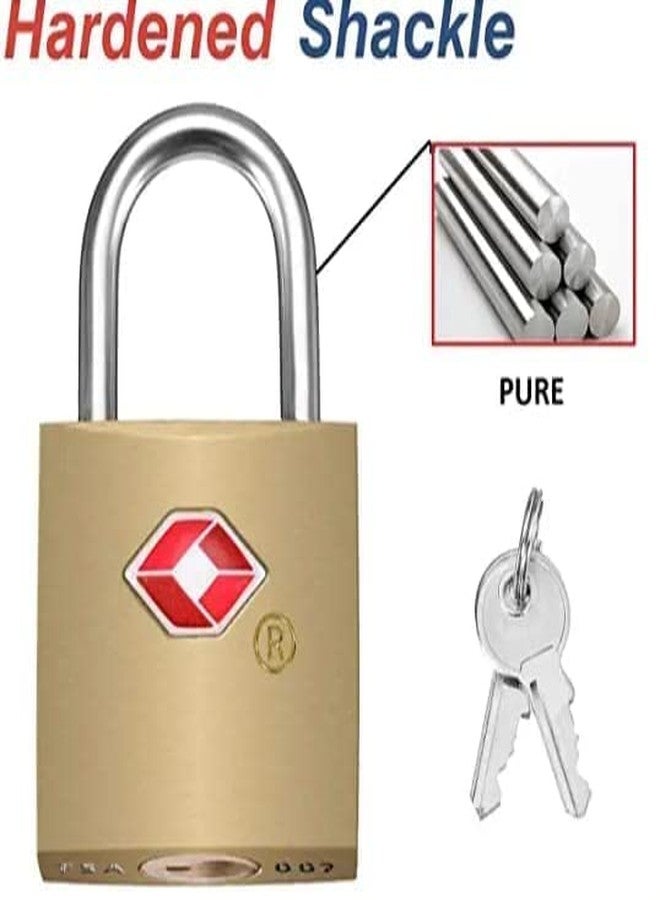 KANABEE قفلان صغيران من النحاس الأصفر من KANAbee، معتمدان من إدارة أمن النقل الأمريكية (TSA)، مع مفاتيح، أقفال دولية لحقائب السفر. - Image 3